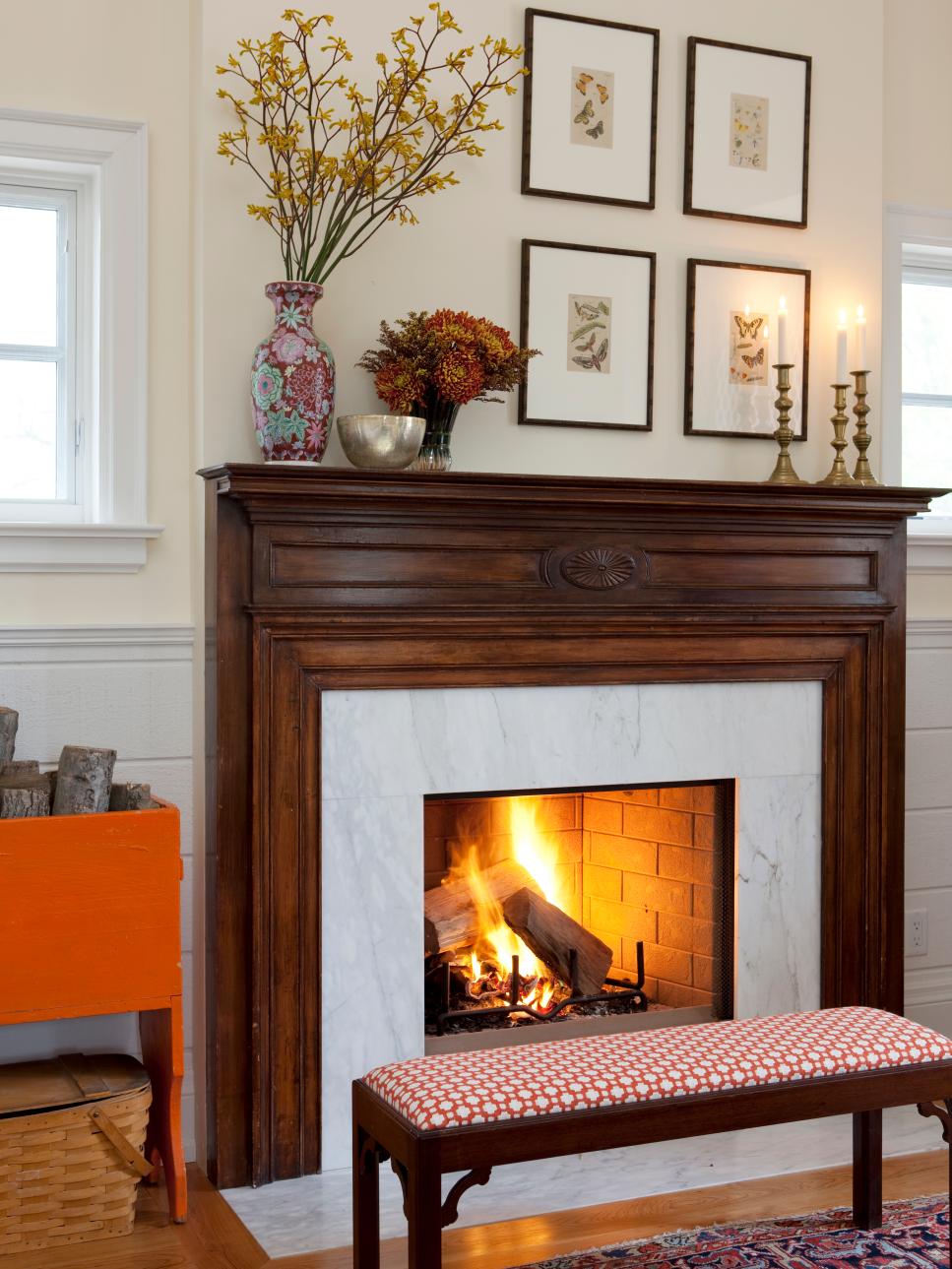 Fireplace In Bedroom With Mantel Decor