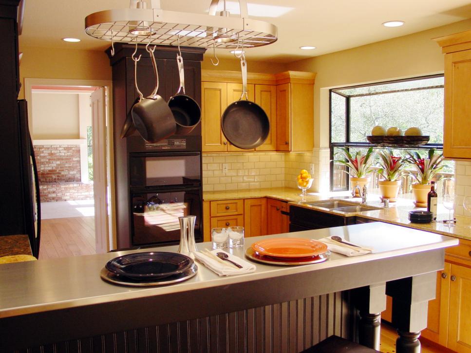 Vibrant Yellow Kitchen With Eat-In Peninsula   