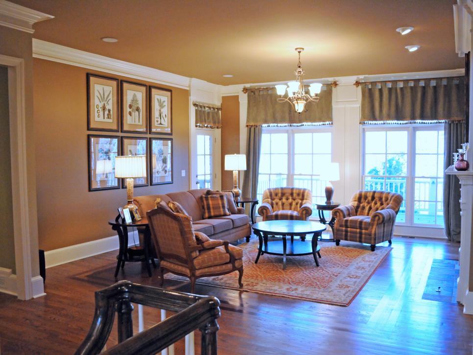 Neutral Traditional Living Room With Hardwood Floors