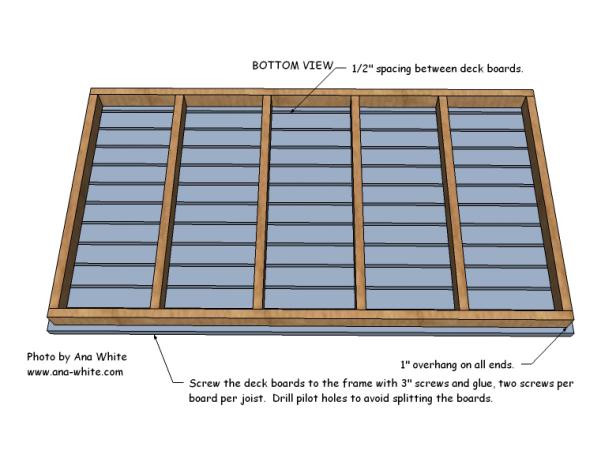 Attach the Deck Boards for Hanging Daybed Attach the Deck Boards for Hanging Daybed