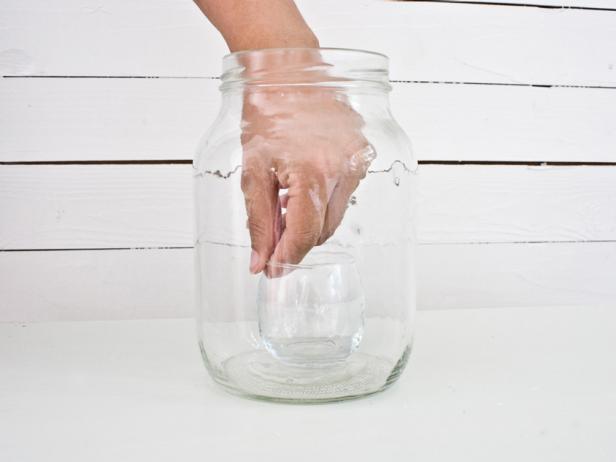 Place Votive Holder in Jar Place Votive Holder in Jar