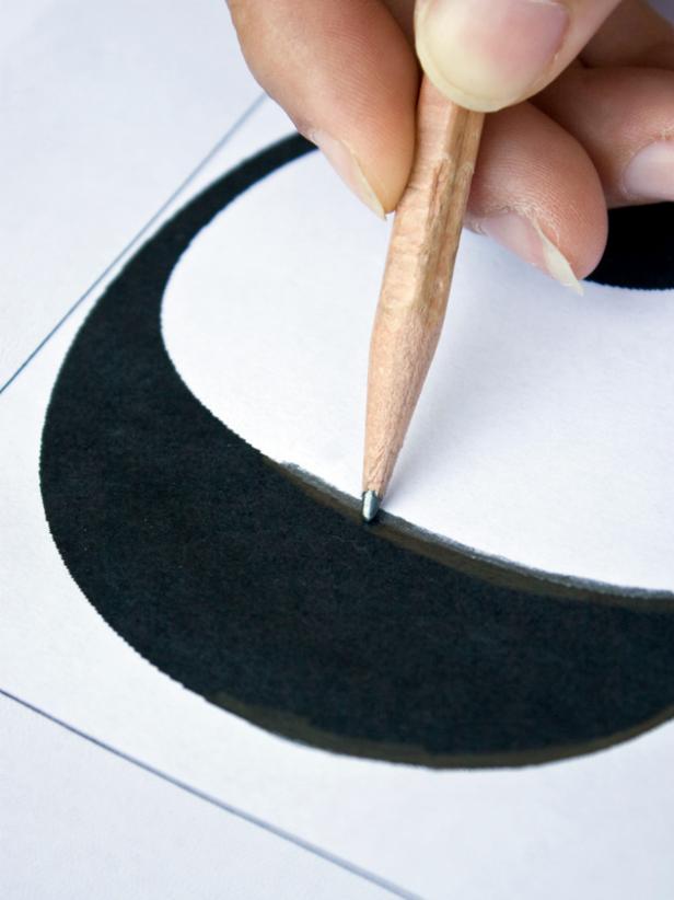 Use Pencil to Stencil Using a Pencil to Trace Number Three Printout