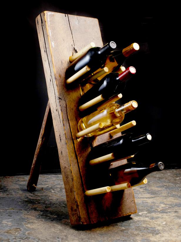 Wine Rack Made from Reclaimed Lumber and Dowels Wine Rack Made from Reclaimed Lumber and Dowels