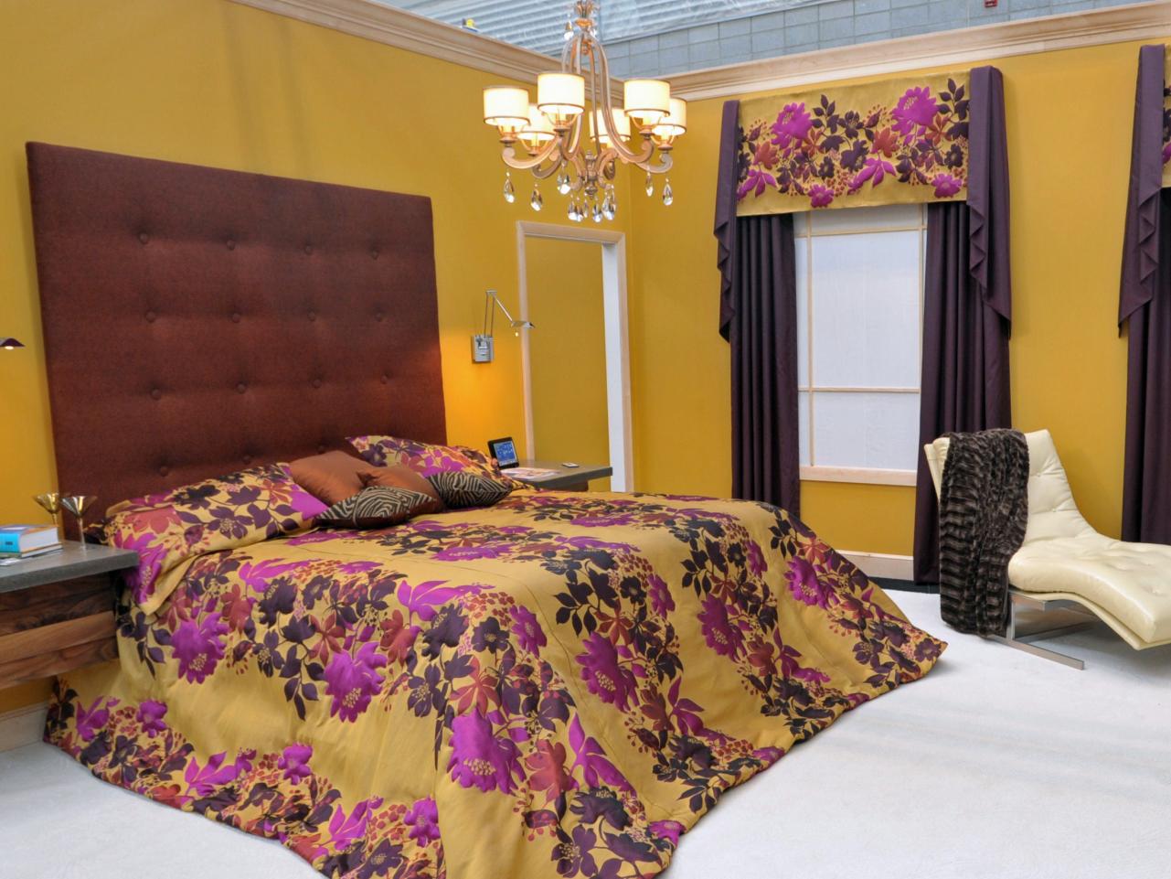 Minimalist Purple And Yellow Bedroom Ideas for Small Space