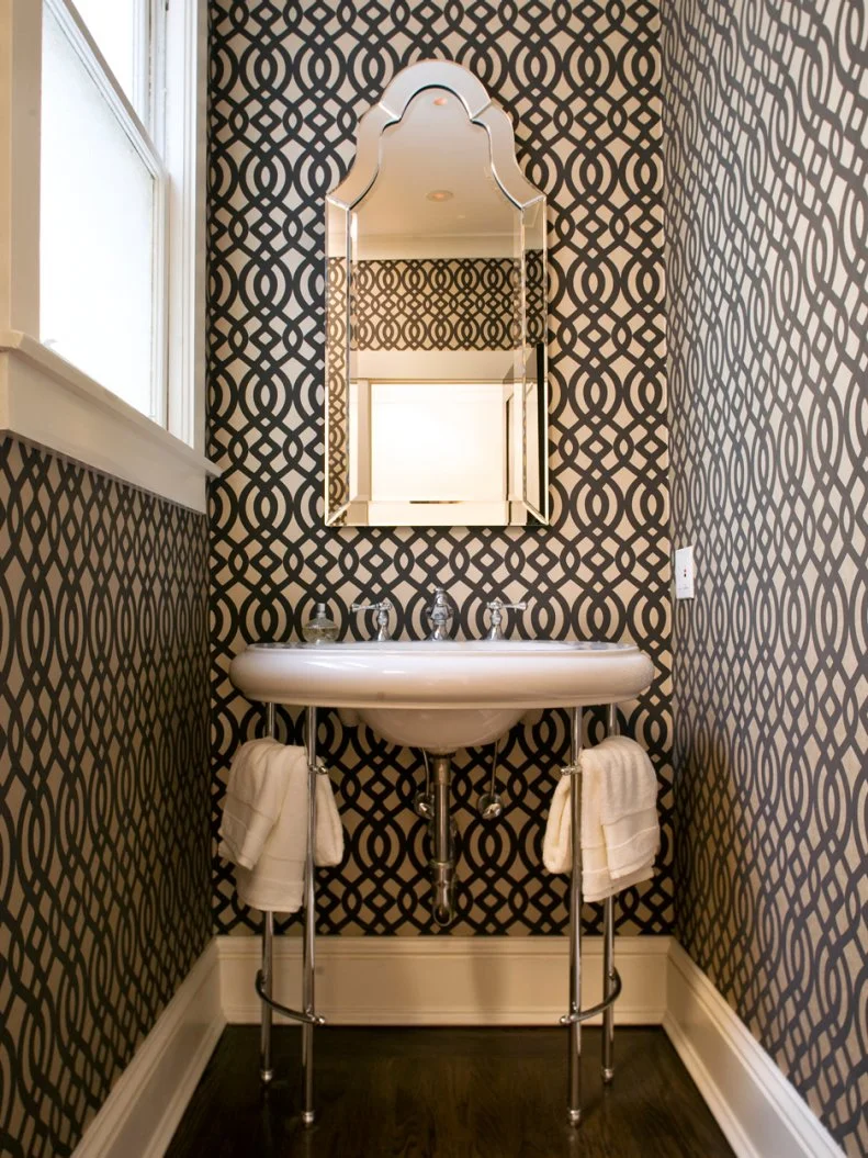 Black and White Powder Room