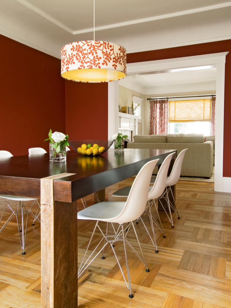 Eclectic Red Dining Room