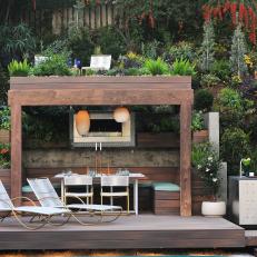 Contemporary, Rustic Outdoor Living Space for Entertaining