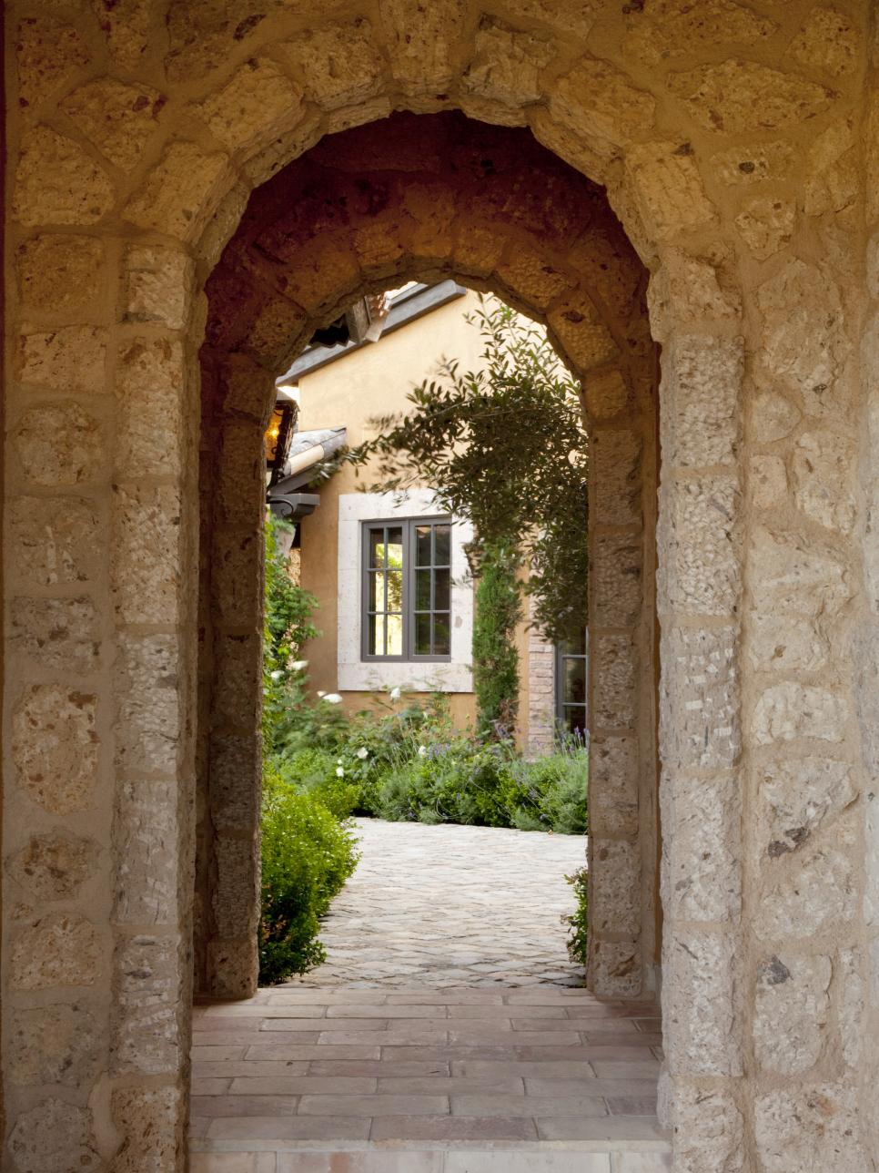 Stone Arch Detail in Entrance into Courtyard