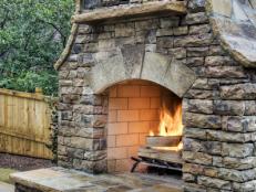 Do-it-Yourself Stacked Stone Fireplace