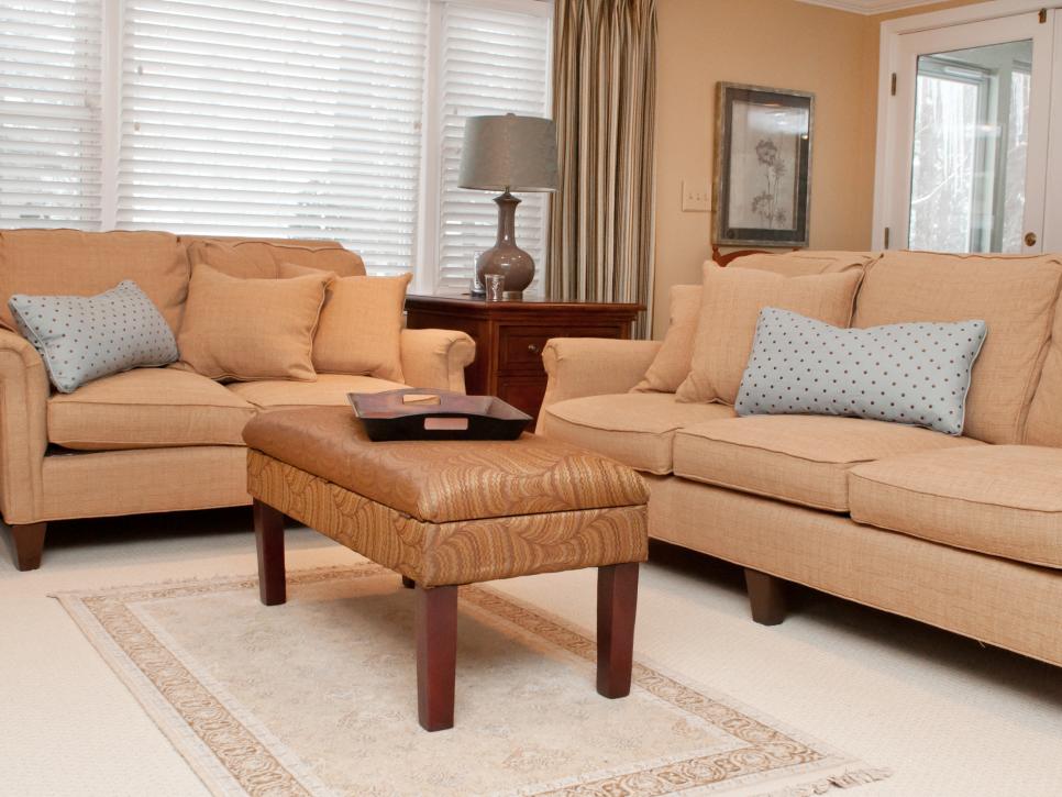 Orange Living Room With Matching Sofa & Loveseat  