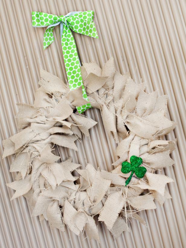 Wreath with Shamrock Adornment Wreath with Shamrock Adornment
