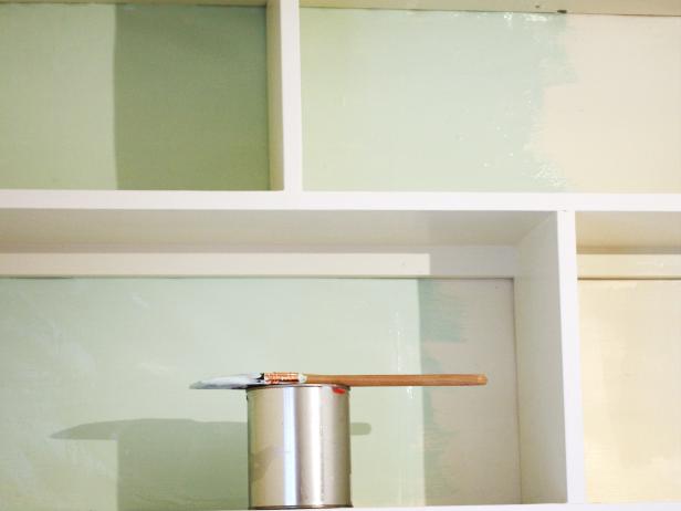 Soft Green Paint on White Bookcase Soft Green Paint on White Bookcase