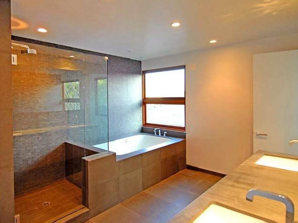 Bathroom with Glass-Enclosed Shower