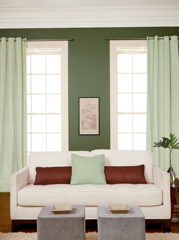 Soft Green Walls and White Couch Soft Green Walls and White Couch