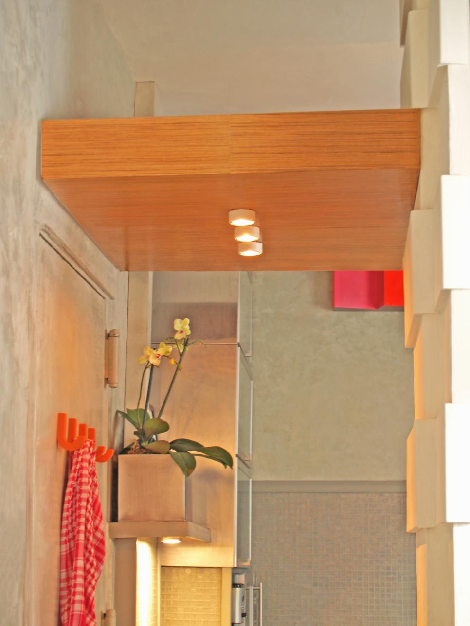 Contemporary Entryway With Floating Ceiling