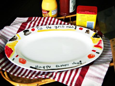 Hand-Painted Father's Day Grill Platter