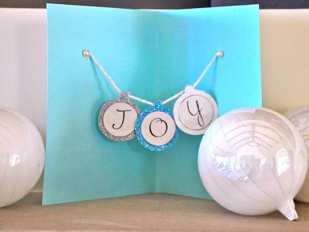 Homemade Christmas Card With Joy Pop-out Homemade Christmas Card With Joy Pop-out