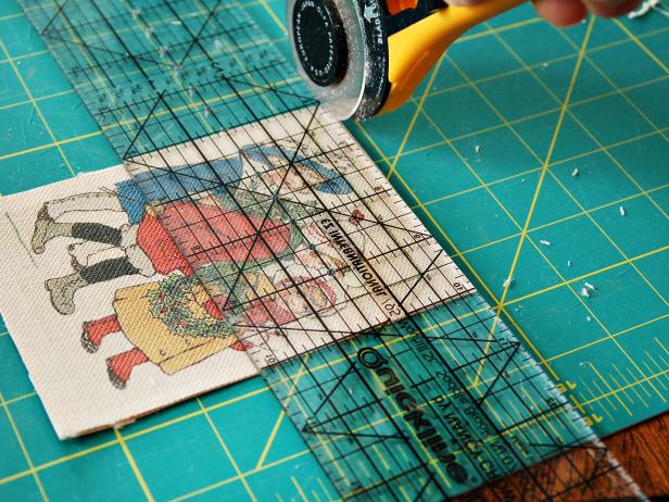 Trim pieces to center graphics, leaving at least a 1/4-inch border.