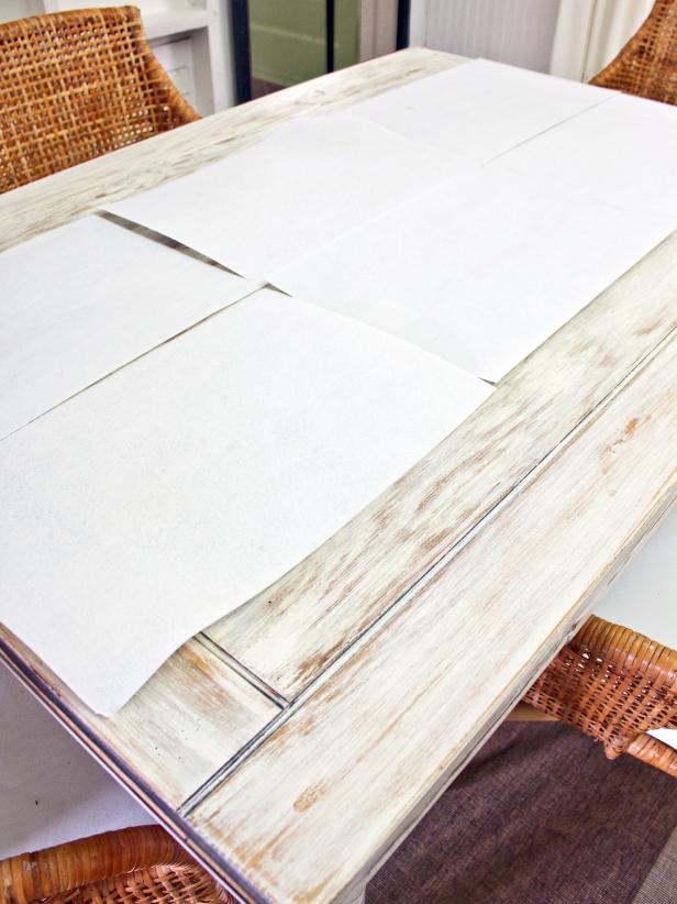 Tabletop With White Sheets of Felt for Runner