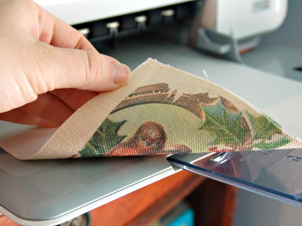 Flip the fabric to print a second image on the bottom right corner. Note: All graphics used in this project are available for free at www.graphicsfairy.blogspot.com.