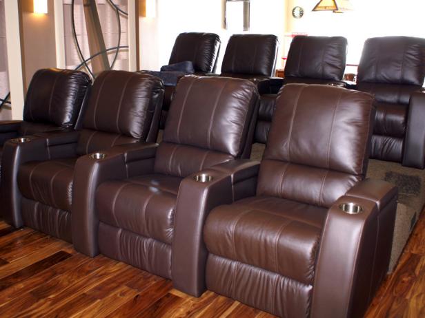Brown Leather Home Theater Seating Brown Leather Home Theater Seating