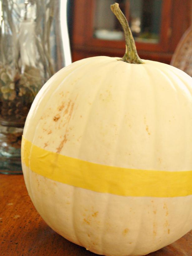 Yellow Band Design On Lettered Halloween Pumpkin Yellow Band Design On Lettered Halloween Pumpkin