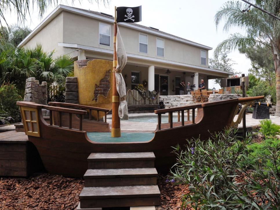 Kid's Outdoor Pirate Ship Playground kid's outdoor pirate ship play area