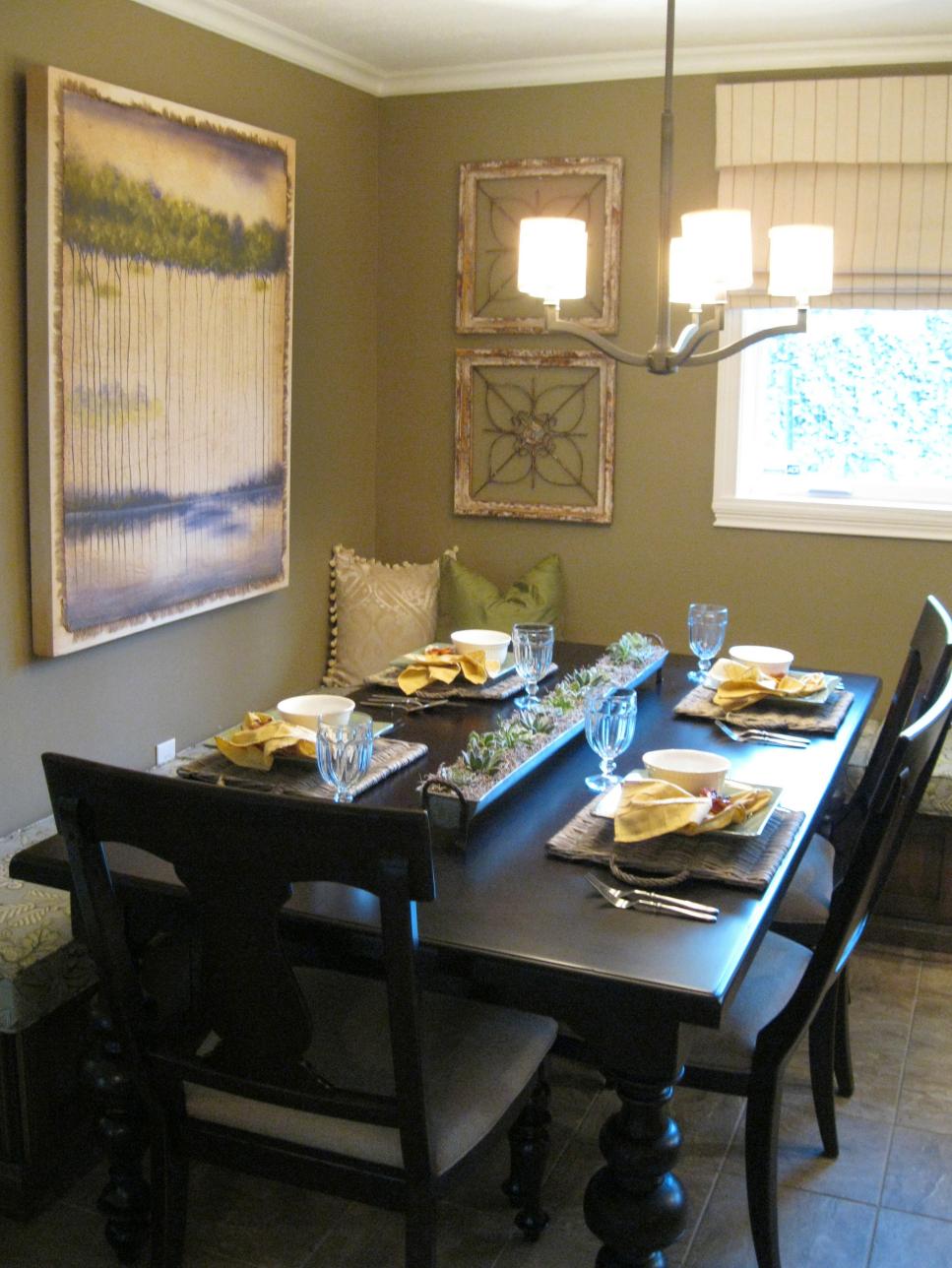 Green Transitional Dining Room Small Transitional Dining Room With Green Walls