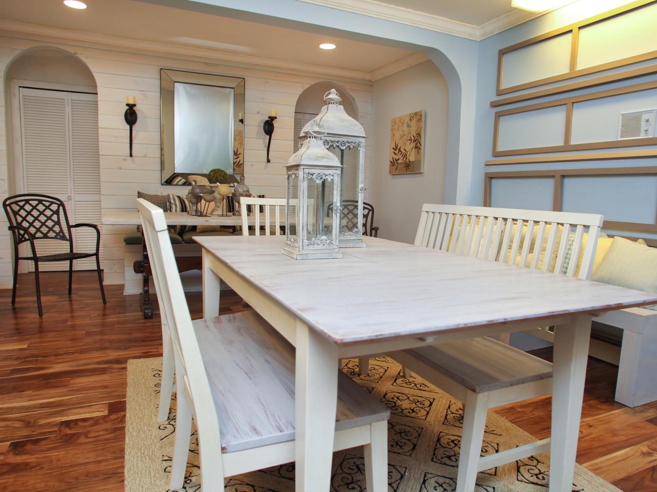 whitewashed dining room table