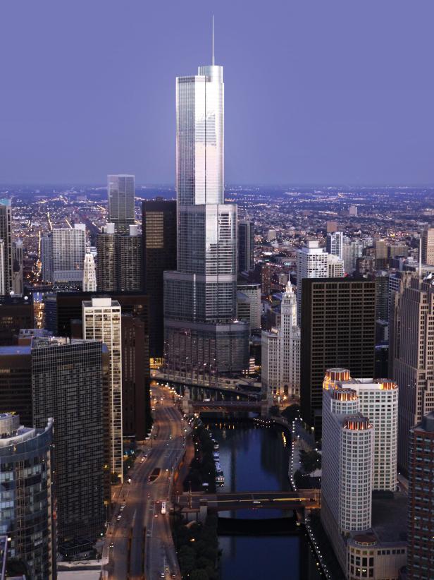 Aerial Picture of Trump Tower and Chicago River Aerial Picture of Trump Tower and Chicago River