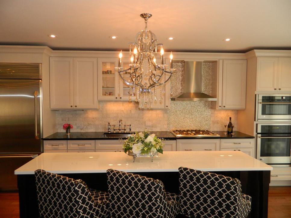 Romantic Kitchen with Chandelier