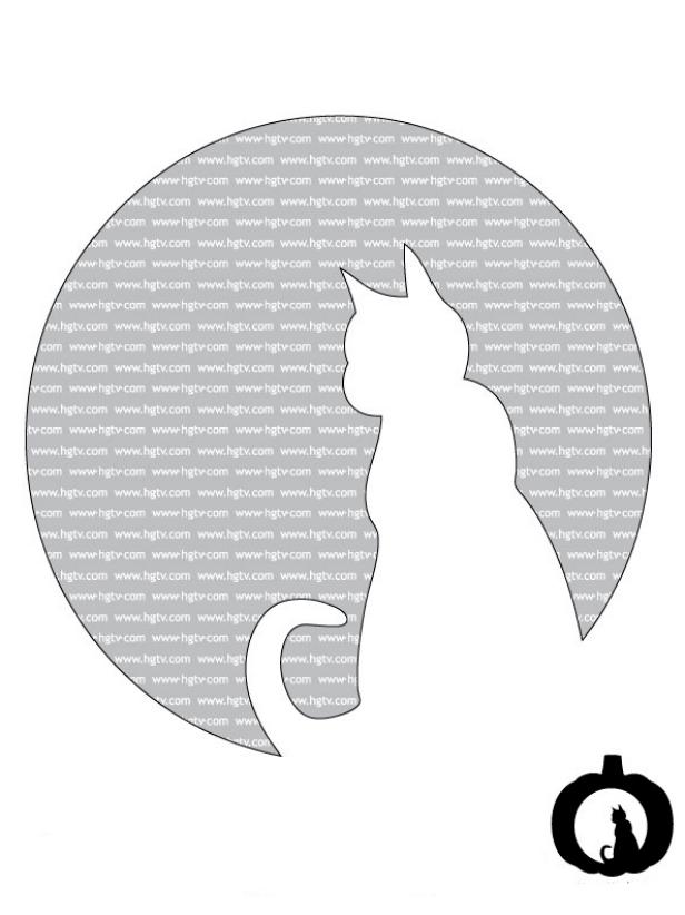 Printable Easy Cat Pumpkin Stencil