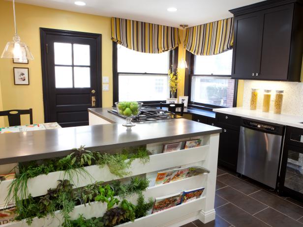 Contemporary Kitchen with Indoor Herb Planter Contemporary Kitchen with Indoor Herb Planter