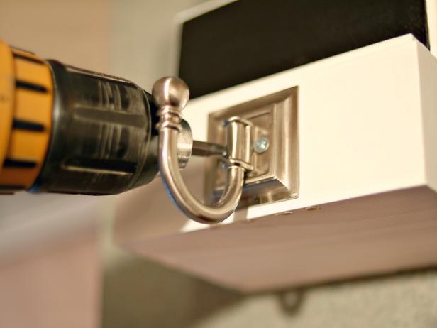 In step 10 drill pilot holes and attach hardware with screws.