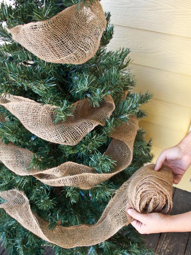 Winding Garland on Christmas Tree