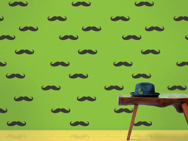 WallCandy Arts Removable Mustache Wallpaper WallCandy Arts Removable Mustache Wallpaper