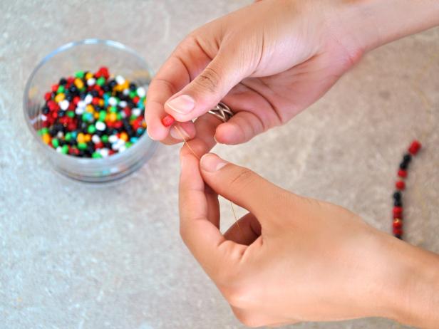Stringing Beads From Bowl