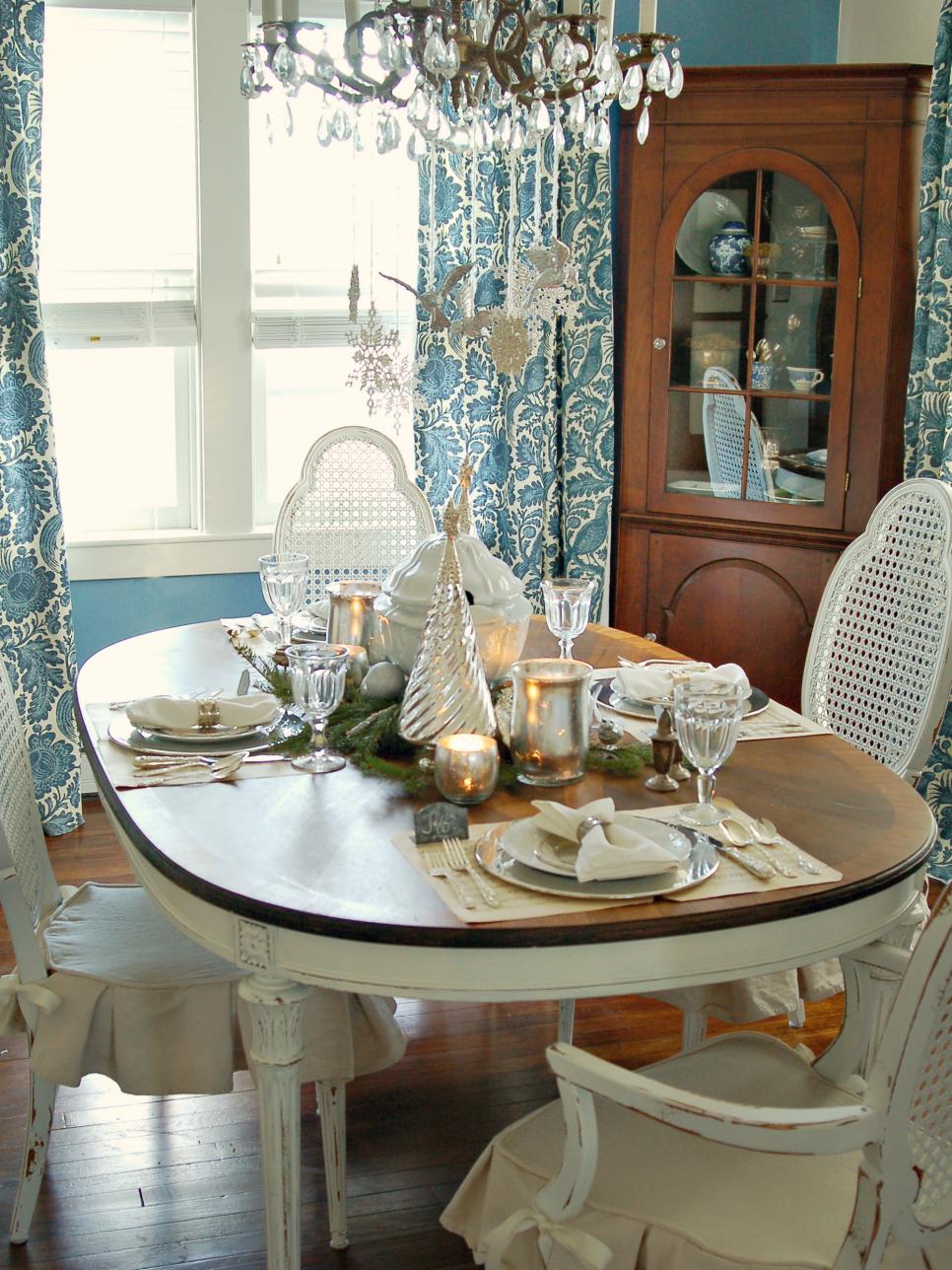 Classic Silver and White Christmas Table Decor  HGTV