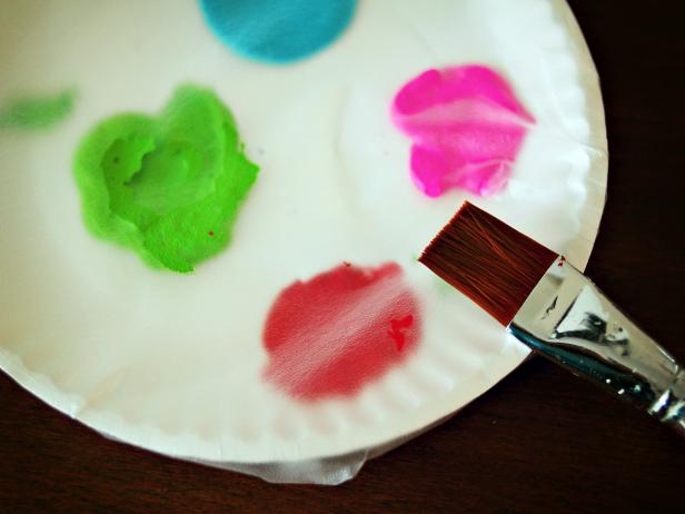 Cover paint palette with plastic wrap between coats to prevent leftover paint from drying out.