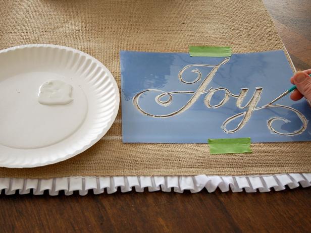 Lettering can be painted freehand or with the aid of a stencil. If using a stencil, tape it into desired position and lightly paint lettering with 1.0 liner brush.