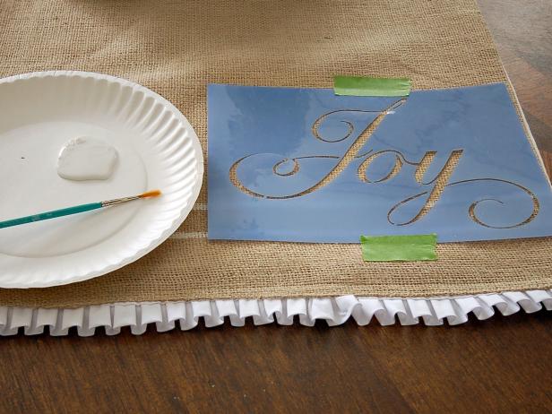 Lettering can be painted freehand or with the aid of a stencil. If using a stencil, tape it into desired position and lightly paint lettering with 1.0 liner brush.