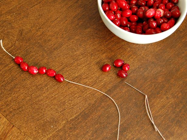 String Cranberries Onto Twine for Holiday Wreath String Cranberries Onto Twine for Holiday Wreath