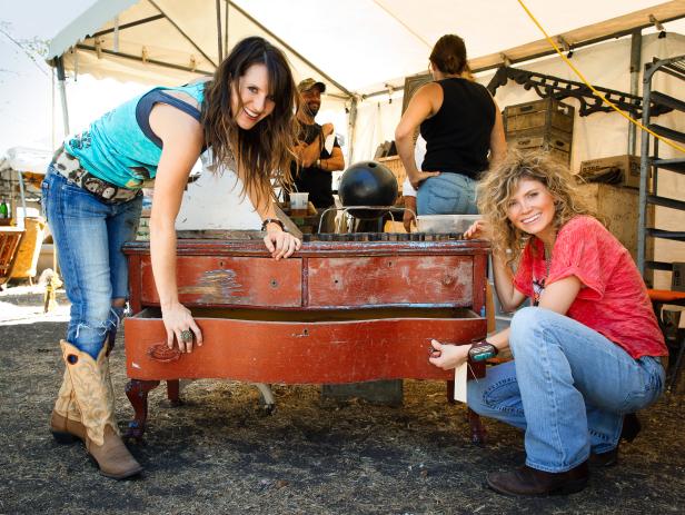 Amie Sikes and Jolie Sikes-Smith With Red Dresser Amie Sikes and Jolie Sikes-Smith With Red Dresser