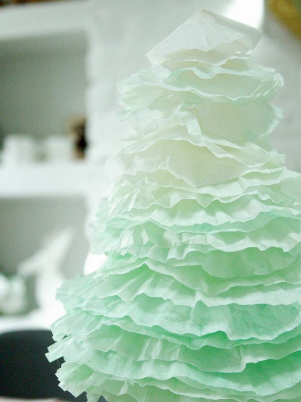 Green Ombre Tree Made From Coffee Filters