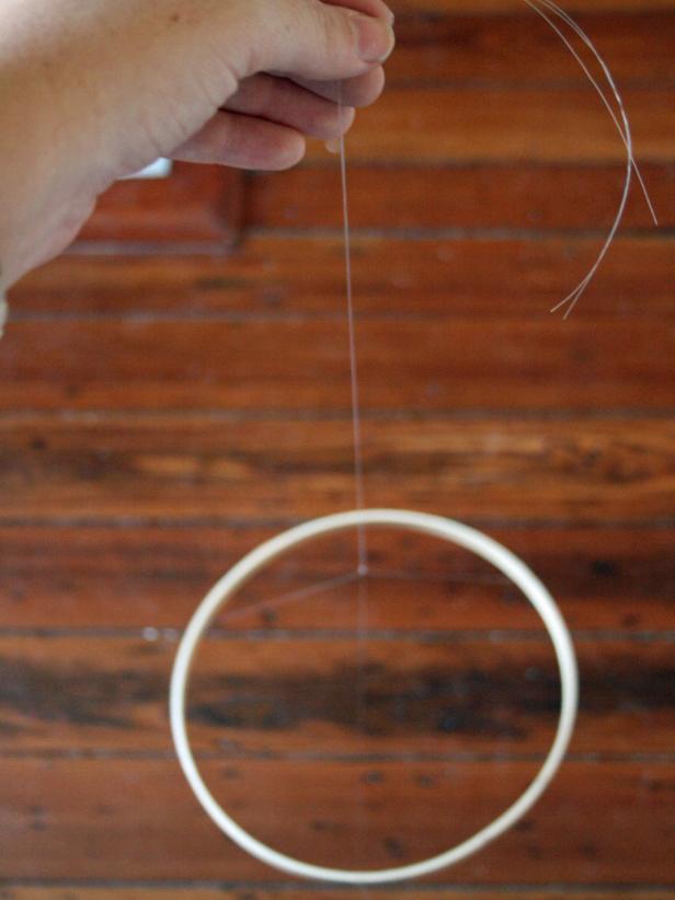 Hoop attached to fishing line