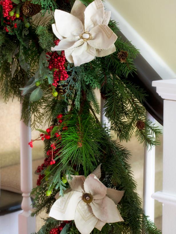 Holiday Felt Poinsettia Garland Holiday Felt Poinsettia Garland