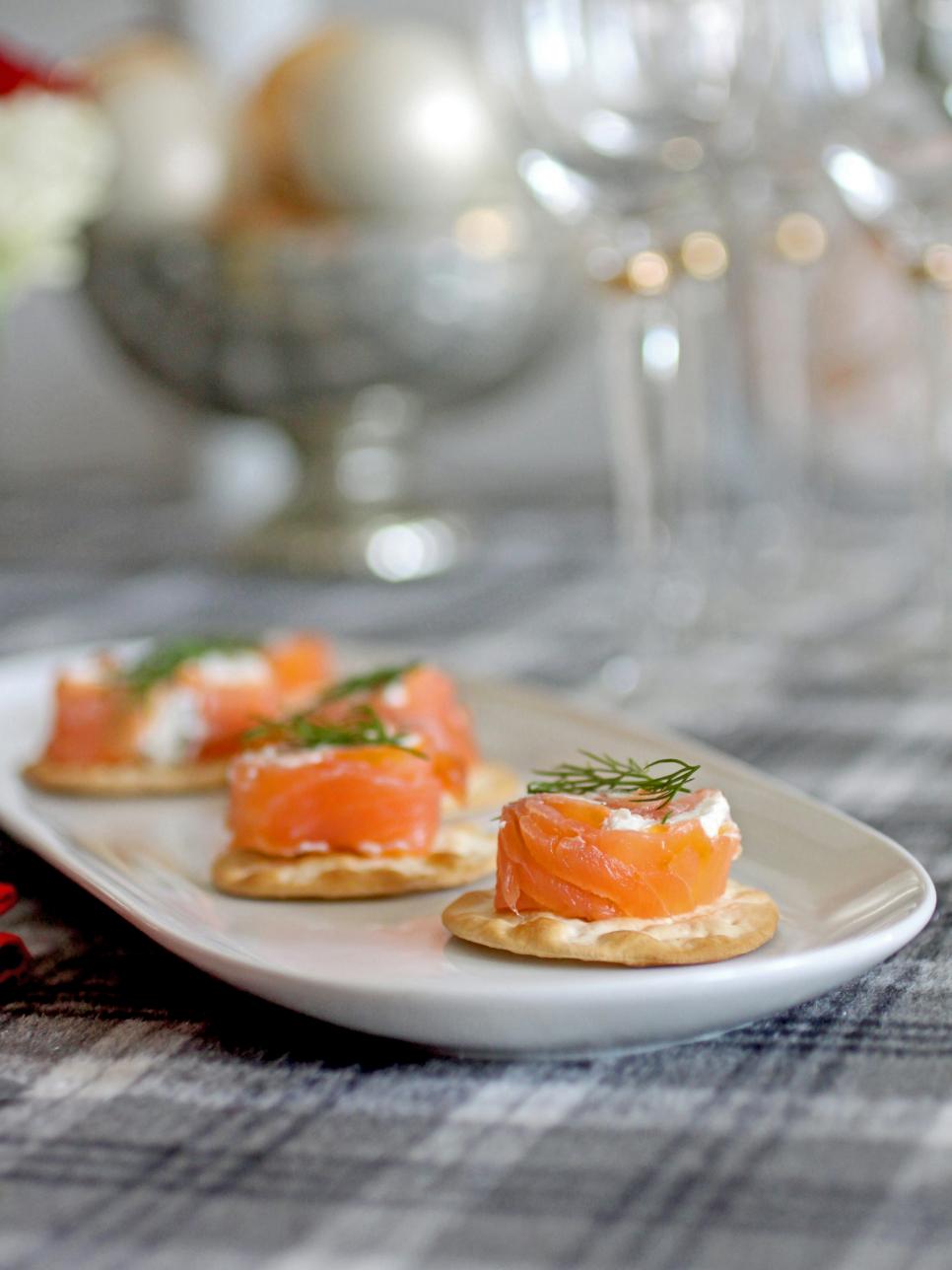 Salmon Appetizer on White Plate Salmon Appetizer