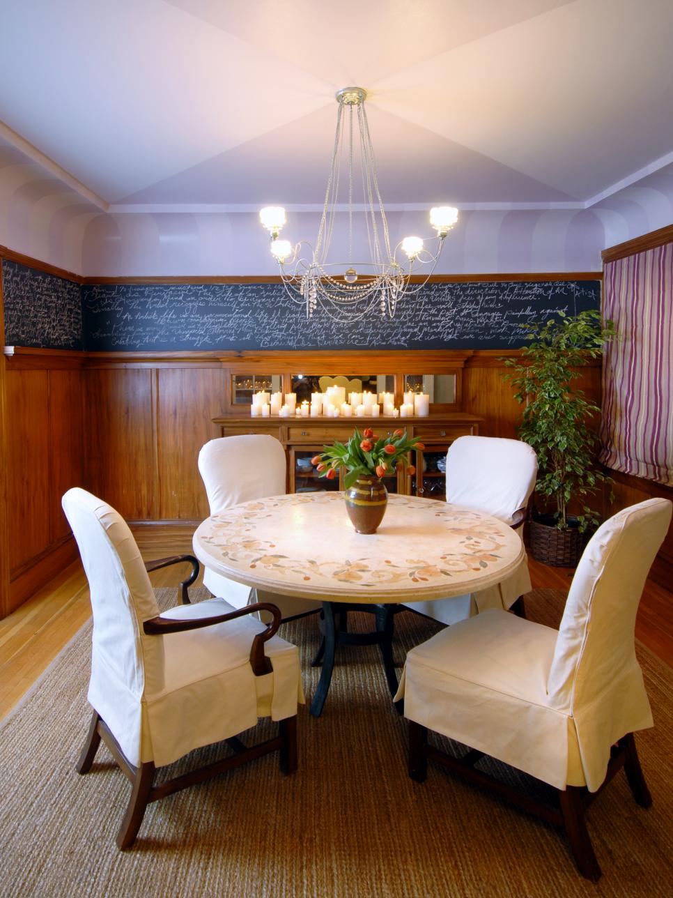 Traditional Dining Room With Wood-Paneled Walls Wood-Paneled Traditional Dining Room
