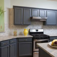 Classic Kitchen With Dark Gray Cabinets
