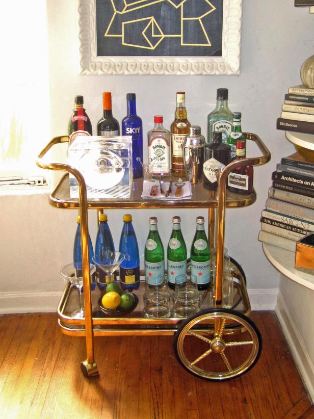 Gold Vintage Bar Cart Gold Vintage Bar Cart